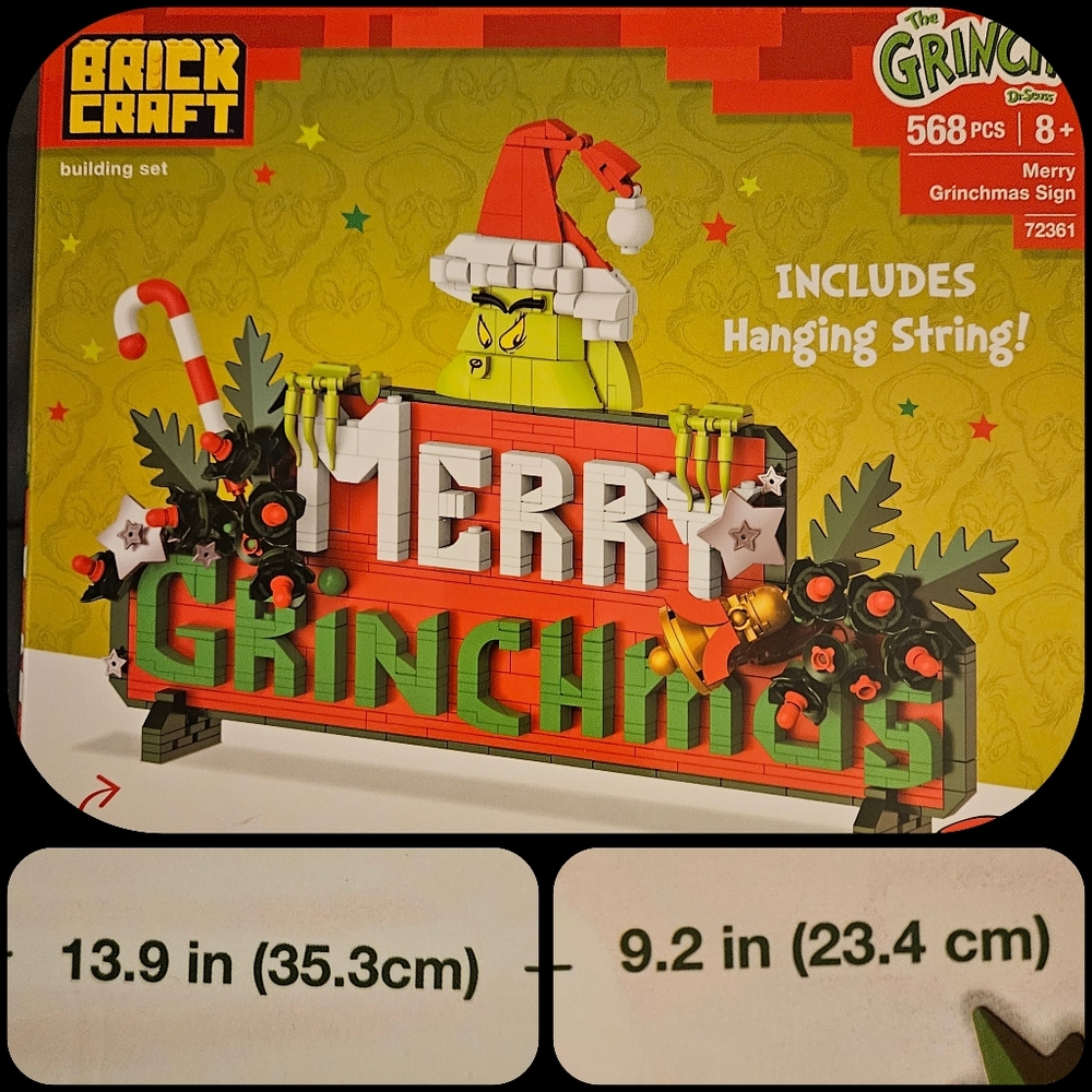 BRICK CRAFT NIB LEGO COMPATIBLE Merry Grinchmas Building Set 568 Pieces